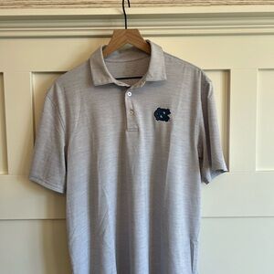 Southern Tide Gray Polo Shirt with UNC Logo